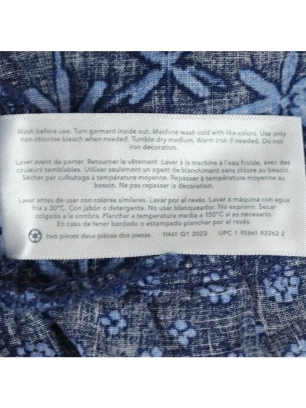 Carter's Infant Girls Size 6 Months Blue Floral Linen Woven Tiered Sun Dress